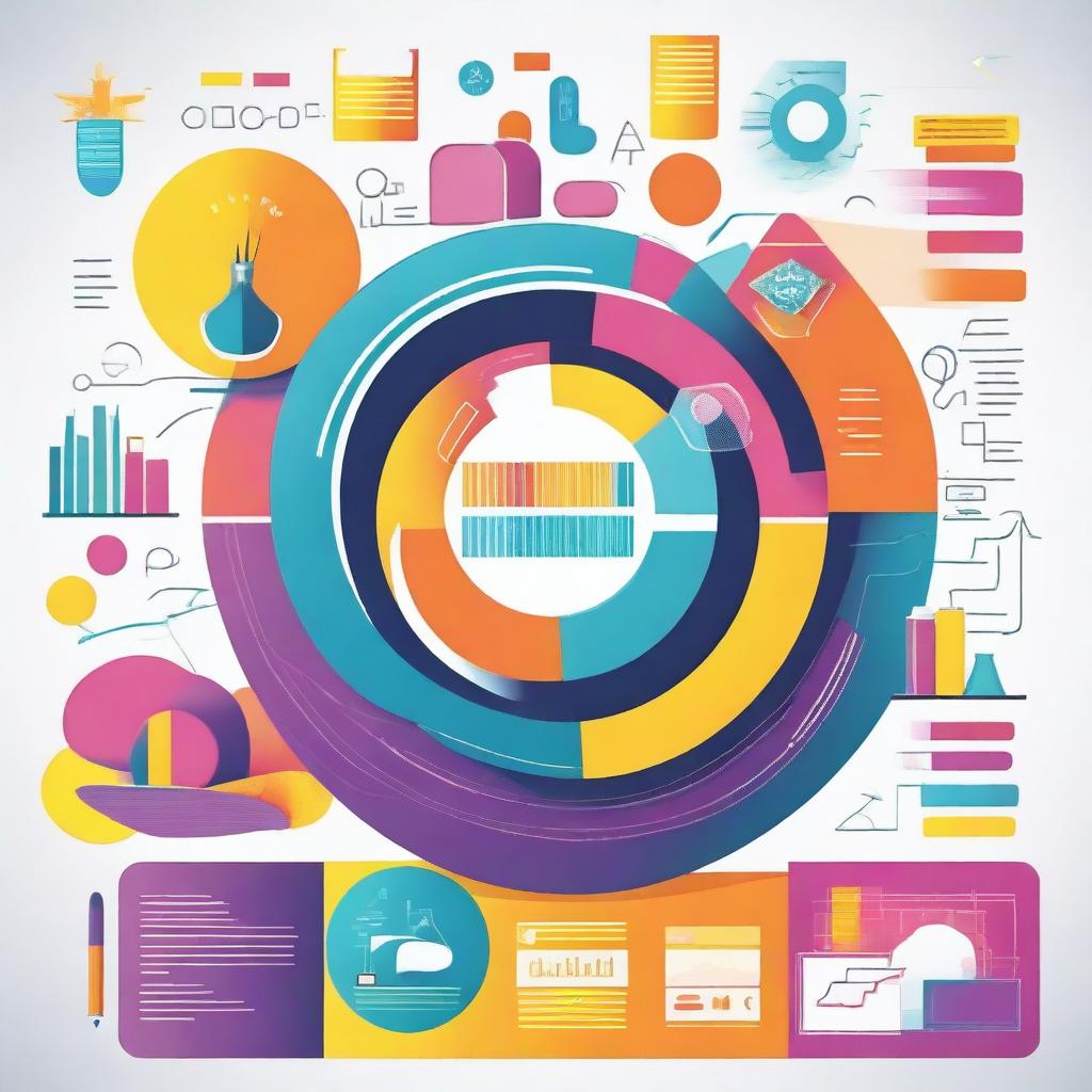 Create a vibrant and colorful image with the theme 'Designing the Future of Education: Innovation, Universal Design for Learning, and Multimodality'