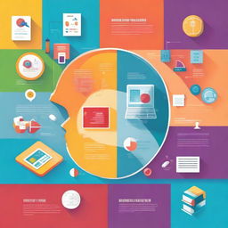 Create a vibrant and colorful image with the theme 'Designing the Future of Education: Innovation, Universal Design for Learning, and Multimodality'