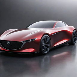 An advanced future concept of a Mazda car, integrating next-gen technology, aerodynamic styling, and sustainable power systems.