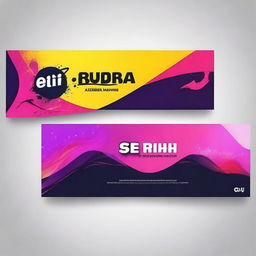 Create a vibrant and eye-catching YouTube banner for a channel named 'Rudra'