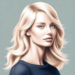 A detailed illustration of a person with blonde hair