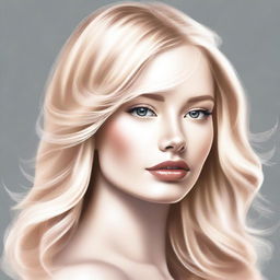 A detailed illustration of a person with blonde hair