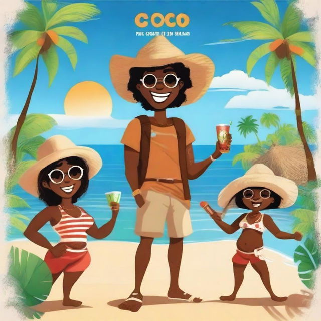 Create a movie poster for a film titled 'Coco Beach Plage'