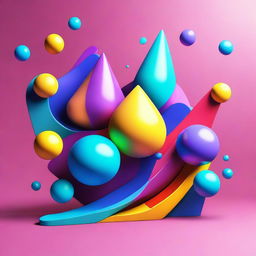 Create an abstract image with a theme of educational innovation in vibrant colors and 3D