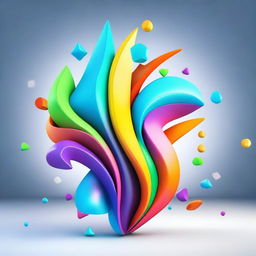 Create an abstract image with a theme of educational innovation in vibrant colors and 3D