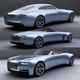 A concept of a futuristic Rolls-Royce car with high-tech features, sleek aerodynamics, and revolutionary energy systems.