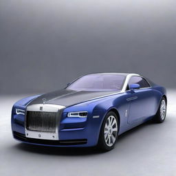 A concept of a futuristic Rolls-Royce car with high-tech features, sleek aerodynamics, and revolutionary energy systems.