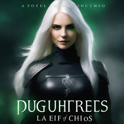 Create a dark fantasy book cover with the title 'Daughter of Chaos'