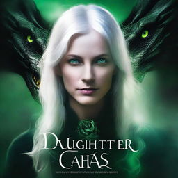 Create a dark fantasy book cover with the title 'Daughter of Chaos'