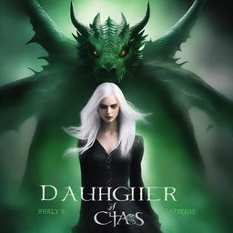 Create a dark fantasy book cover with the title 'Daughter of Chaos'