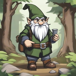 A detailed illustration of a forest gnome thief in a Dungeons and Dragons setting