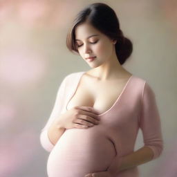 Create an image of a pregnant woman