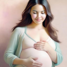 Create an image of a pregnant woman