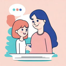 Create an image depicting a friendly and supportive chatbot named 'Chat GPT for Single Moms' offering advice and assistance to a single mother