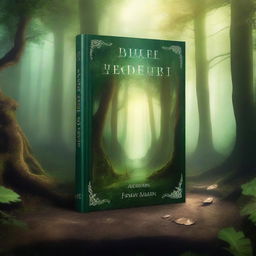 Create a captivating book cover featuring a mystical forest with a hidden ancient temple