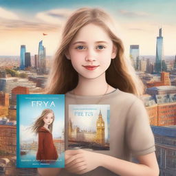 Create a book cover for a book about Freya, a 12-year-old girl navigating foster care