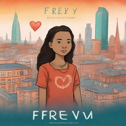 Create a book cover for a book about Freya, a 12-year-old girl navigating foster care