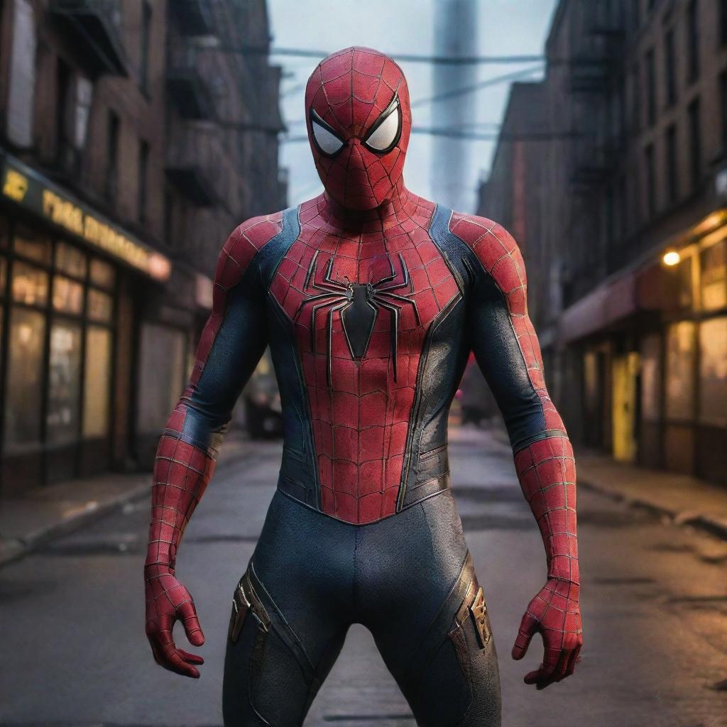 Spiderman flaunting unique GasPunk gear, heavily influenced by gas-powered machinery and Victorian elegance, set amidst a gas-lit urban setting