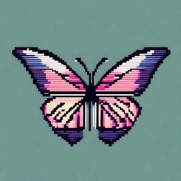 Create a small pixel art image of a butterfly wing