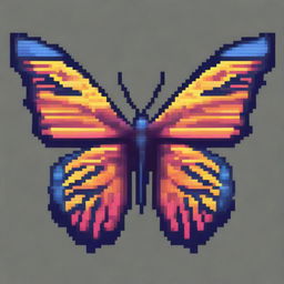 Create a small pixel art image of a butterfly wing