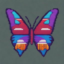 Create a small pixel art image of a butterfly wing