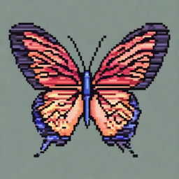 Create a small pixel art image of a butterfly wing