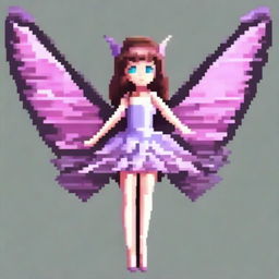 Create a pixel art image with a resolution of 17 by 25 pixels featuring a fairy