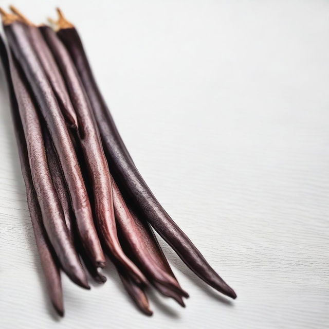 A beautiful arrangement of vanilla bean pods forming a border around the page