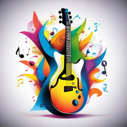 Create a vibrant and eye-catching music thumbnail that includes a mix of musical notes, instruments, and abstract shapes