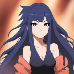 Draw Hinata from Naruto in a very alluring and seductive pose