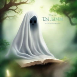 Create a realistic and attention-grabbing book cover for 'Um Amor de um Fantasma'