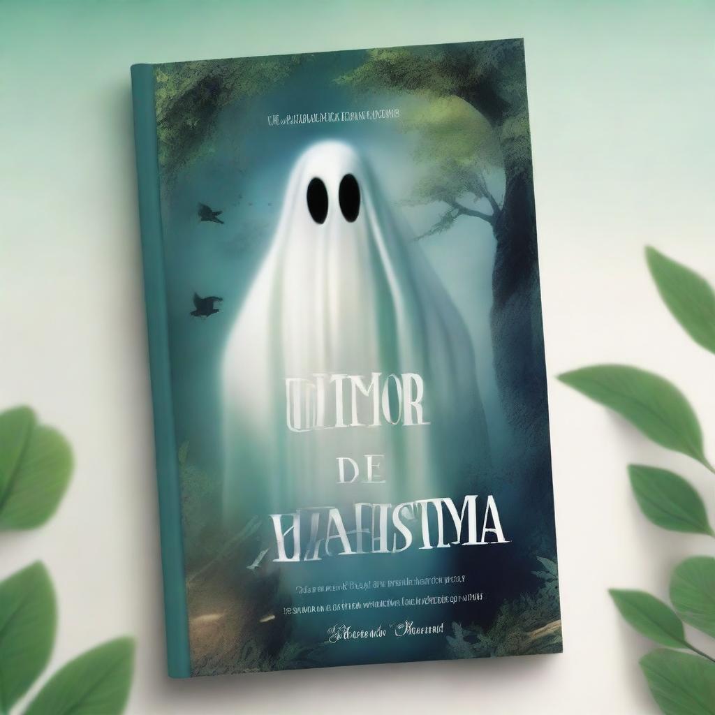 Create a realistic and eye-catching book cover for 'Um Amor de um Fantasma'