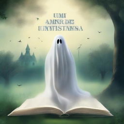 Create a realistic and eye-catching book cover for 'Um Amor de um Fantasma'