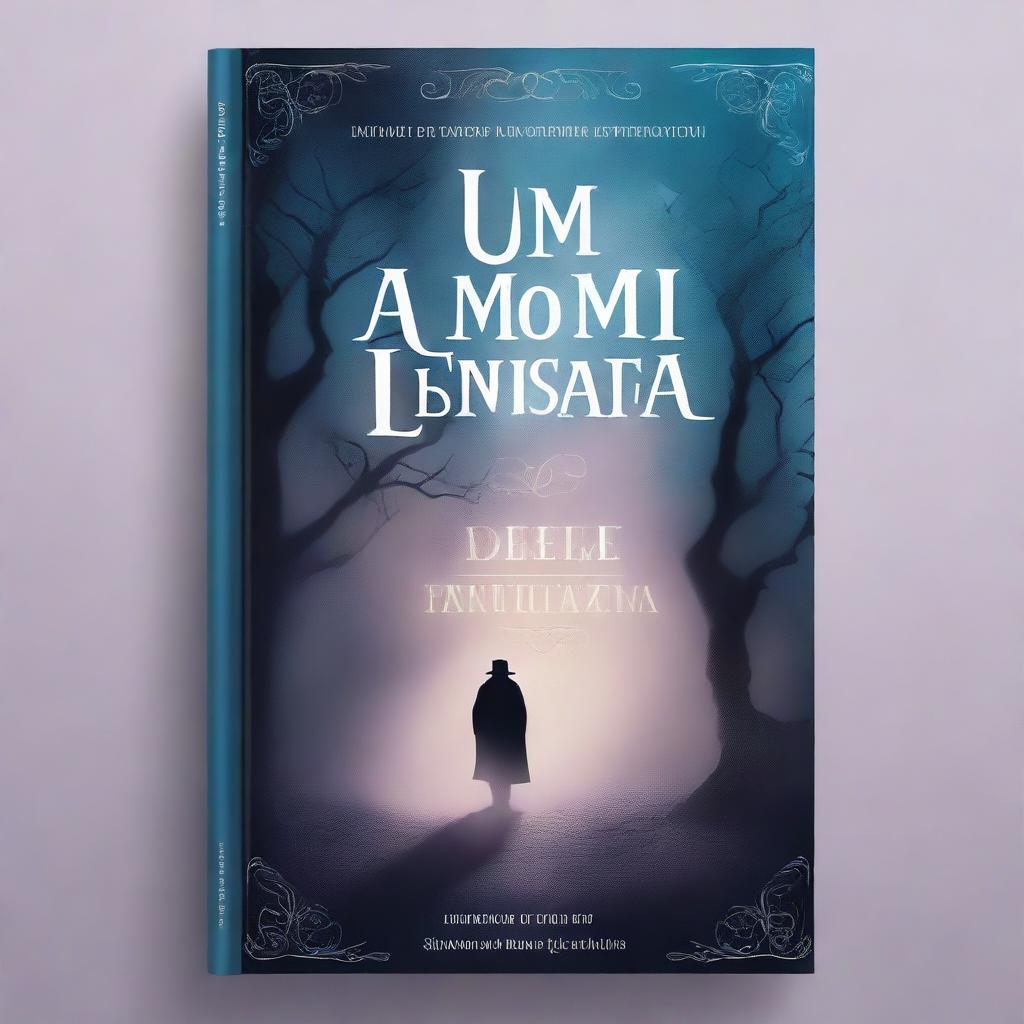 Create a captivating book cover for a romance novel titled 'Um Amor de um Fantasma'