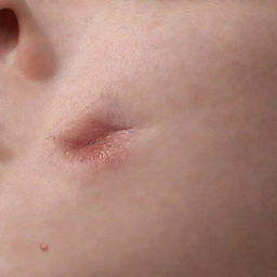 A realistic close-up of a single pimple on clean skin, showing its detailed texture.