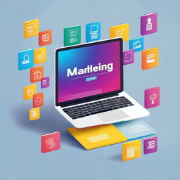 Create a vibrant and engaging book cover for 'Marketing Digital: Guia Completo para Ganhar Dinheiro Online'