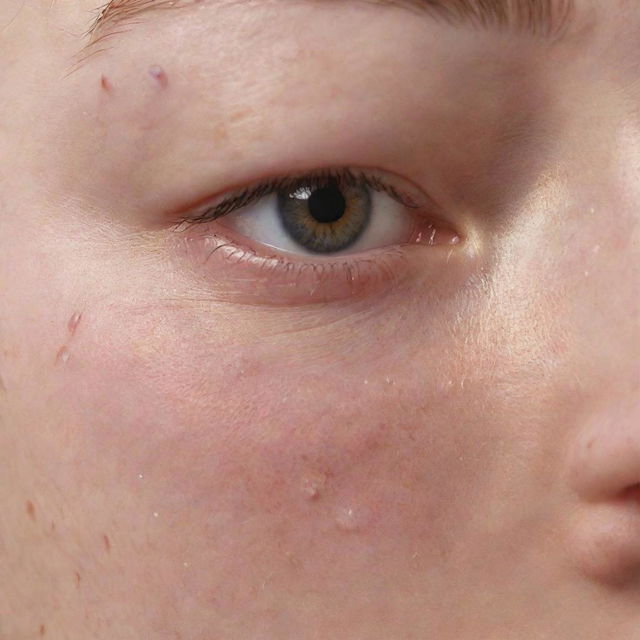 A realistic close-up of a single pimple on clean skin, showing its detailed texture.