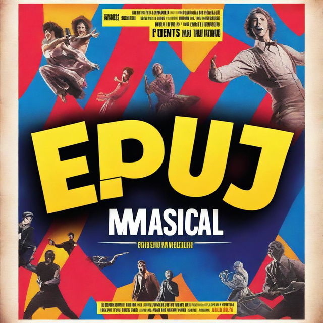 A vibrant and dynamic poster for 'Epic the Musical