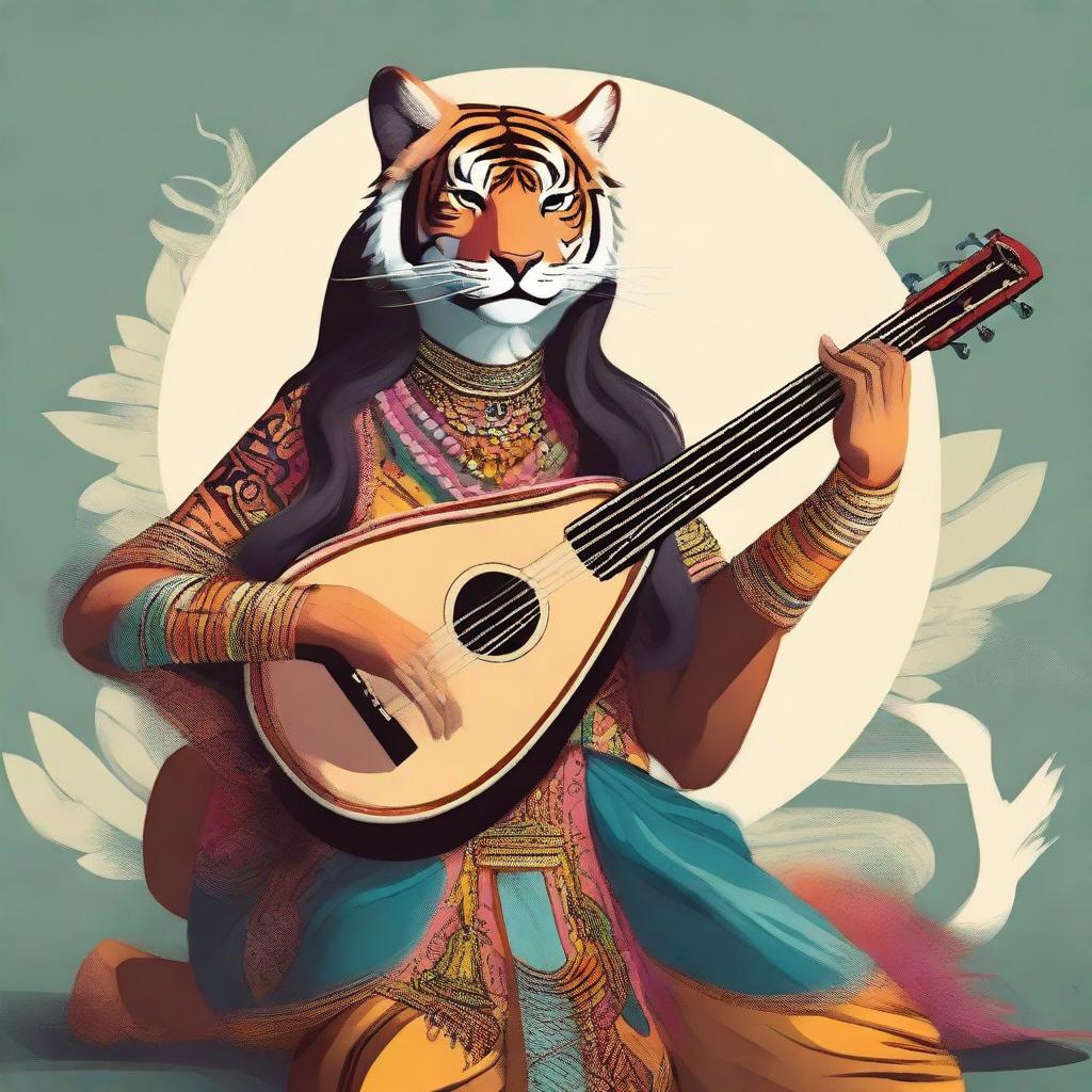 Create an image of a female Rakshasa bard