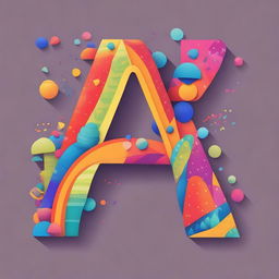 A letter 'A' in a creative and colorful design, suitable for a children's book or educational material