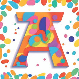 A letter 'A' in a creative and colorful design, suitable for a children's book or educational material