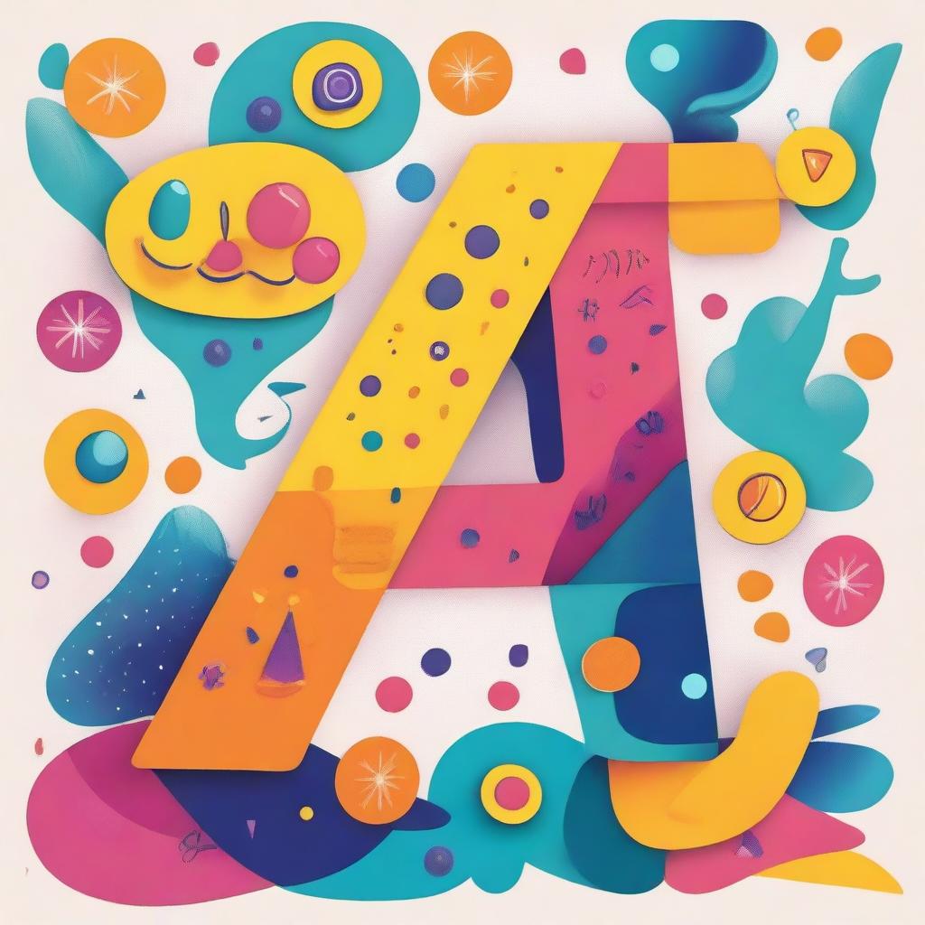 A letter 'A' in a creative and colorful design, suitable for a children's book or educational material