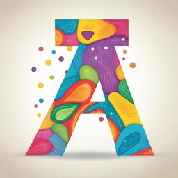 A letter 'A' in a creative and colorful design, suitable for a children's book or educational material