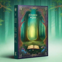 Create a captivating book cover featuring an enchanted forest with a mysterious glowing portal