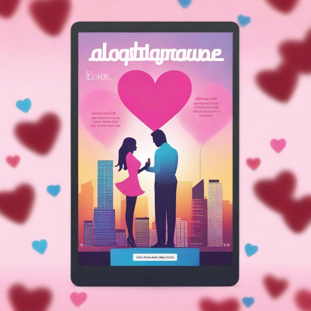 Design a book cover for a romance novel titled 'Instagram Love'