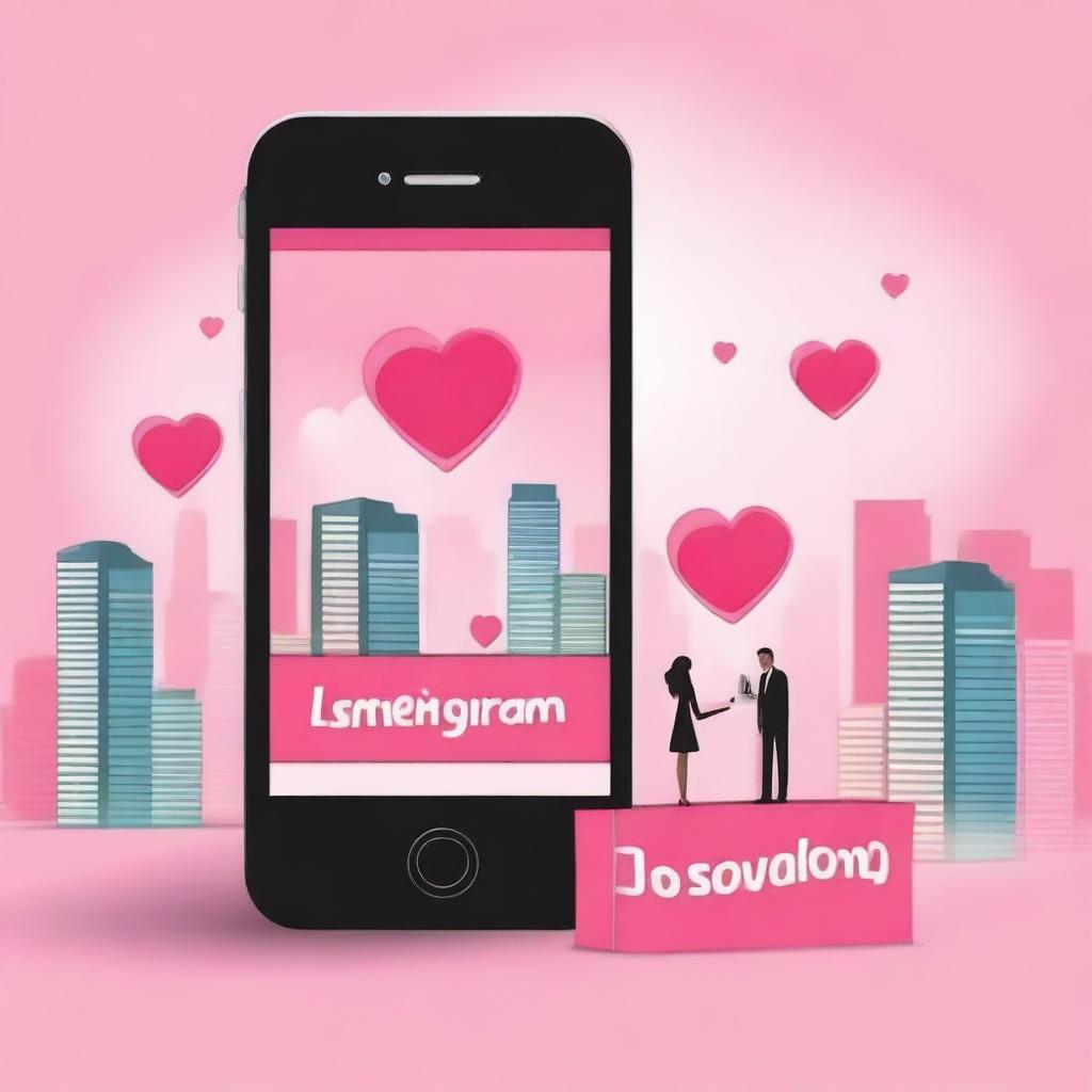 Design a book cover for a romance novel titled 'Instagram Love'