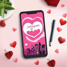 Design a book cover for a romance novel titled 'Instagram Love'