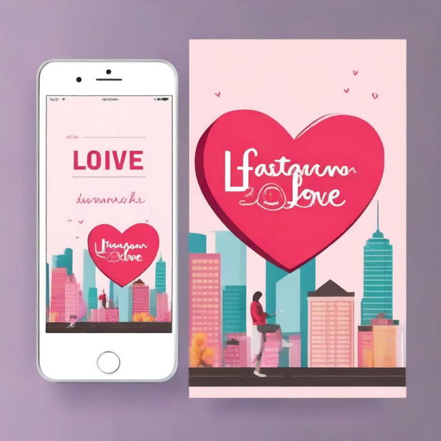 Design a book cover for a romance novel titled 'Instagram Love'