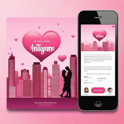 Design a book cover for a romance novel titled 'Instagram Love'