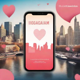 Create a personalized book cover for a romance novel titled 'Instagram Love' by Michael Lawrence